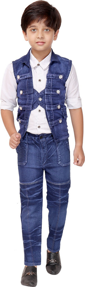 Boys discount denim waistcoat