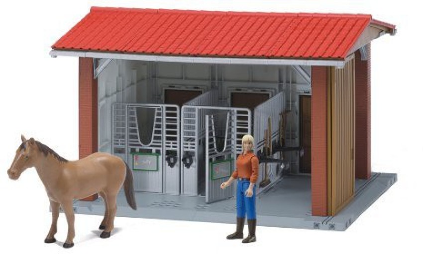 Bruder Toys Bruder Bworld Horse Stable Woman Horse and Accessories