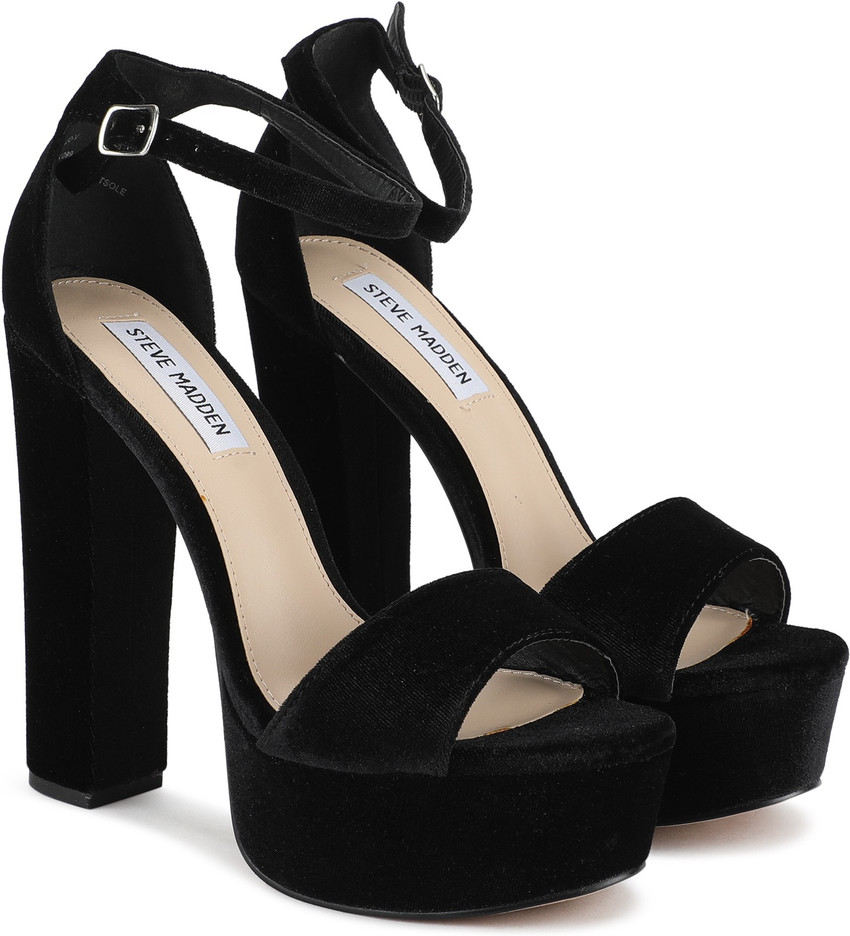Steve madden shop black velvet heels