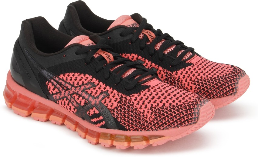 Asics GEL QUANTUM 360 KNIT Running Shoes For Women Buy PEACH BLACK ONYX Color Asics GEL QUANTUM 360 KNIT Running Shoes For Women Online at Best Price Shop Online for Footwears in India