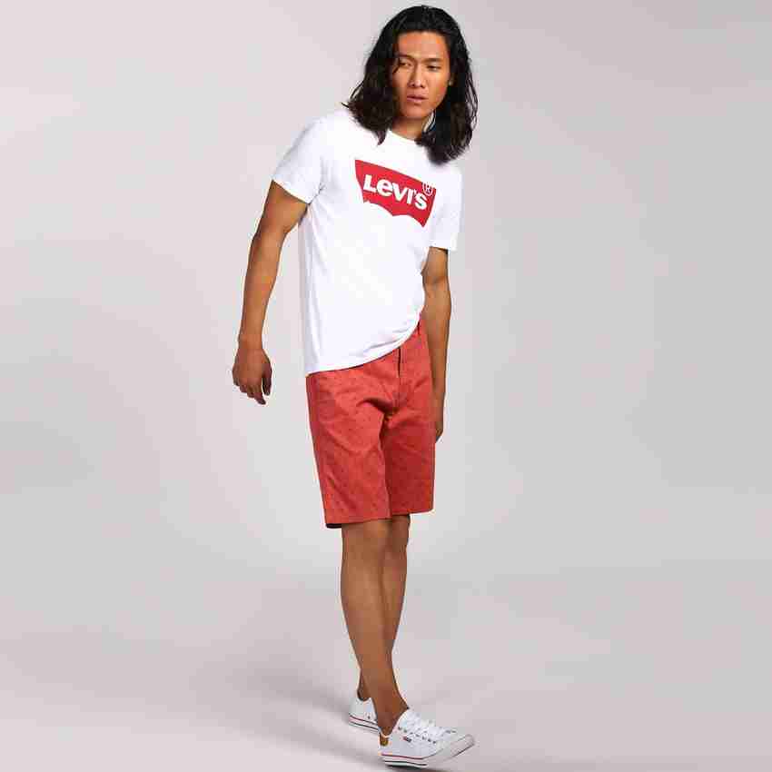 Red levi shorts sale