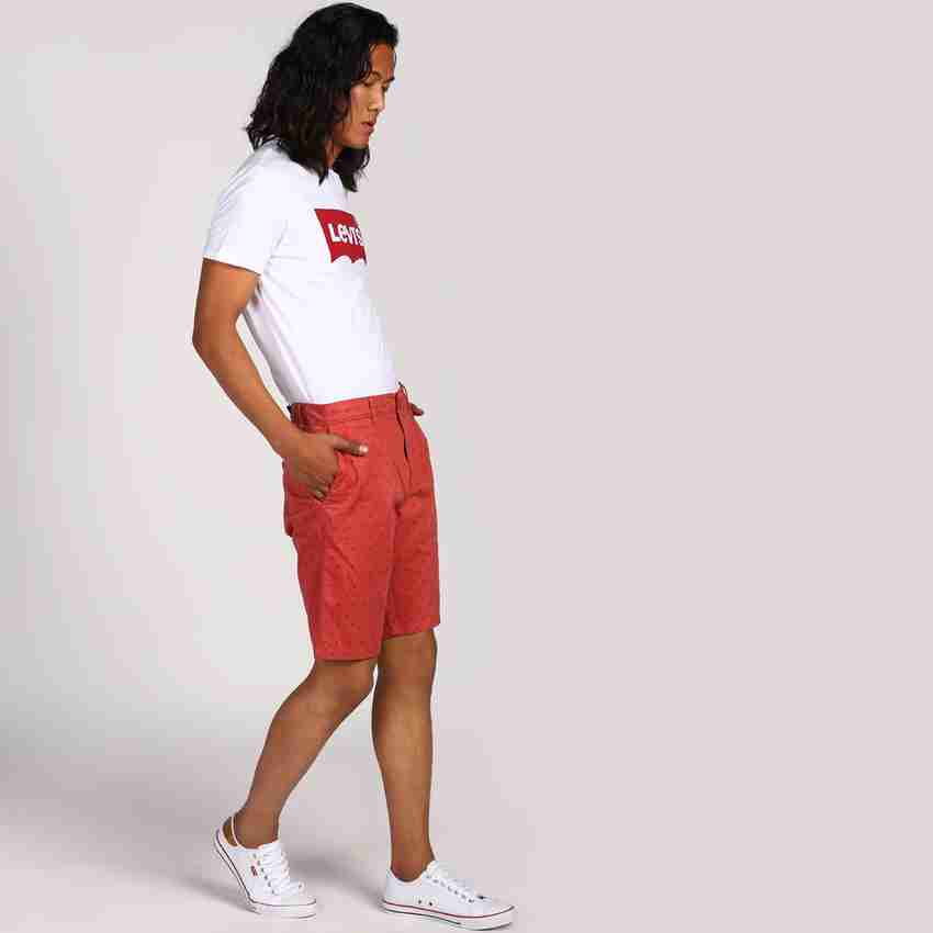 Red store levi shorts