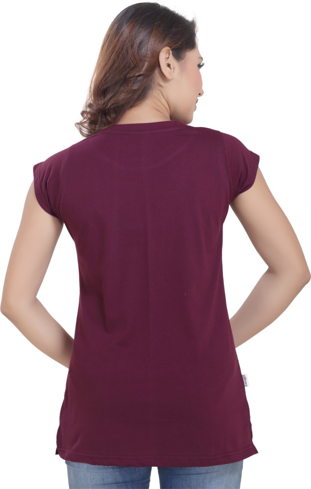 Lango Printed Women Round Neck Purple T-Shirt - Buy Lango Printed Women  Round Neck Purple T-Shirt Online at Best Prices in India