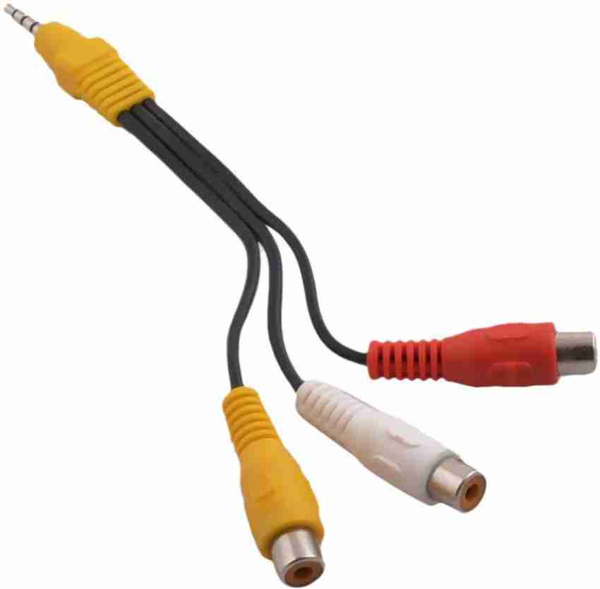 3.5mm to RCA Cable, 3.5mm Male Plug to 3 RCA Female (Red-Yellow-White)