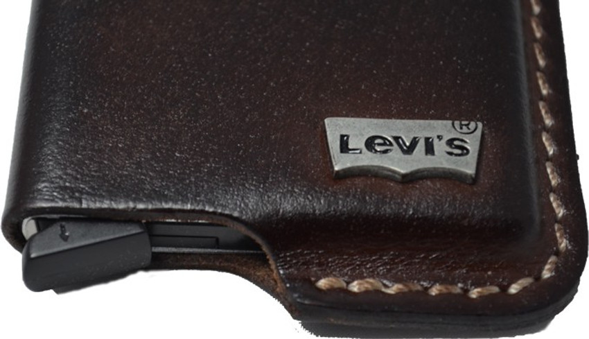 LEVI S Men Casual Brown Genuine Leather Card Holder Brown Price in India Flipkart