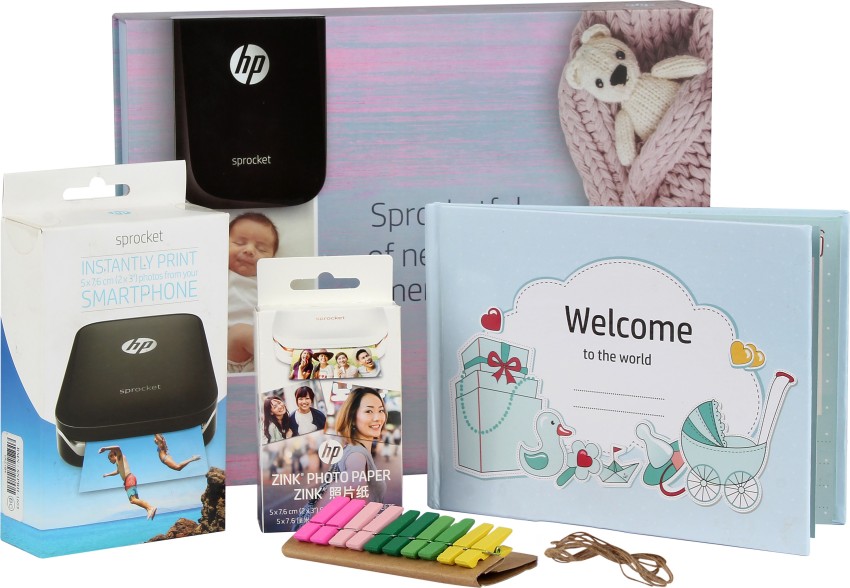  HP Sprocket Portable Color Photo Printer, Print Social Media  Photos on 2x3 Sticky-Backed Paper - Black (X7N08A) : Electronics