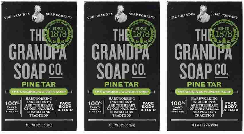 Grandpa's Pine Tar Bar Soap 3.25 Ounce (Pack of 3)