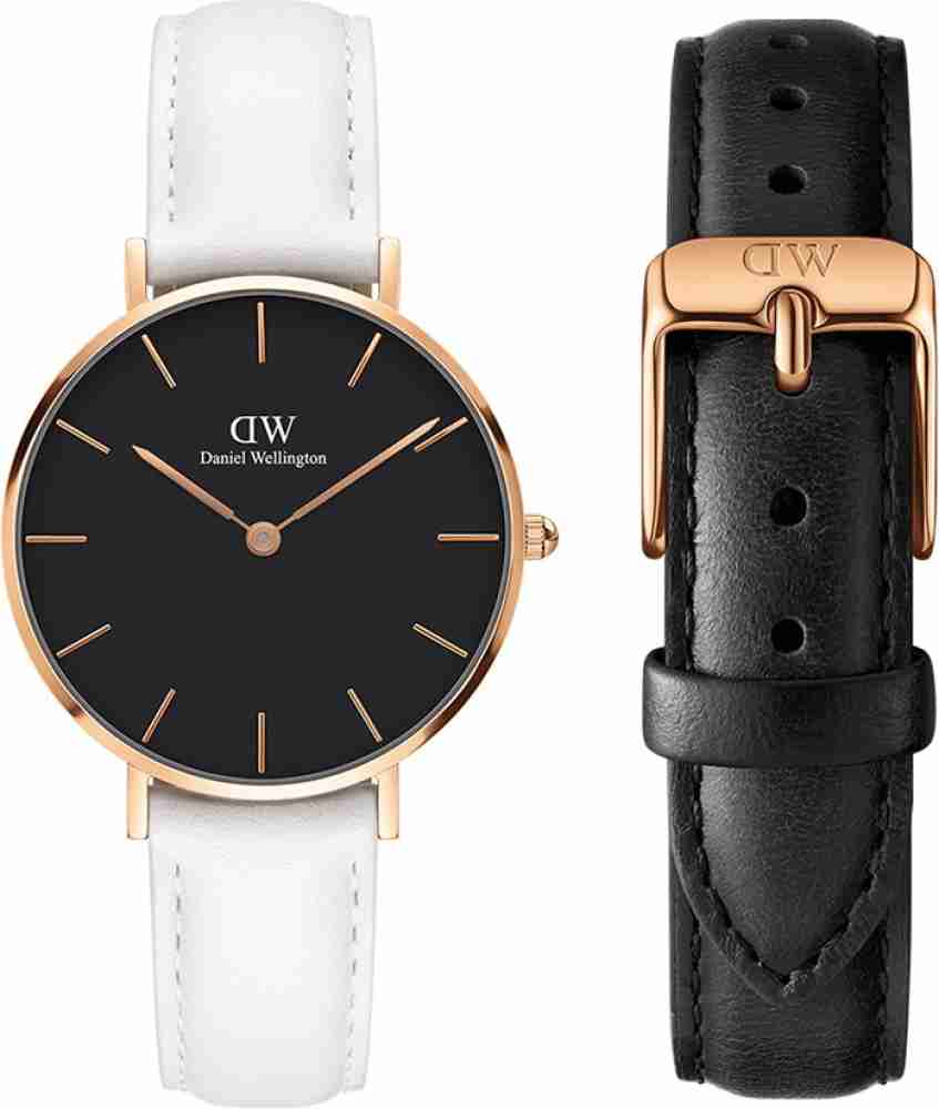 DANIEL WELLINGTON Petite Bondi Black RG 32mm 14mm Black Sheffield Leather Strap. Watch Strap Combo Analog Watch For Women Buy DANIEL WELLINGTON Petite Bondi Black RG 32mm