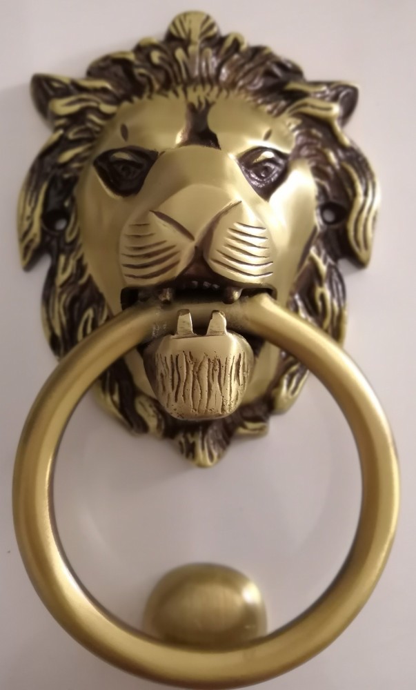 H&T PRODUCTS Lion Face With Ring Door Knocker (Antique Brass,Size 7  inch,Pack of 1) Brass Door Knocker Price in India - Buy H&T PRODUCTS Lion  Face With Ring Door Knocker (Antique Brass,Size