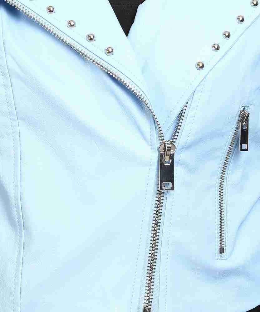 Light blue leather jacket forever 21 clearance