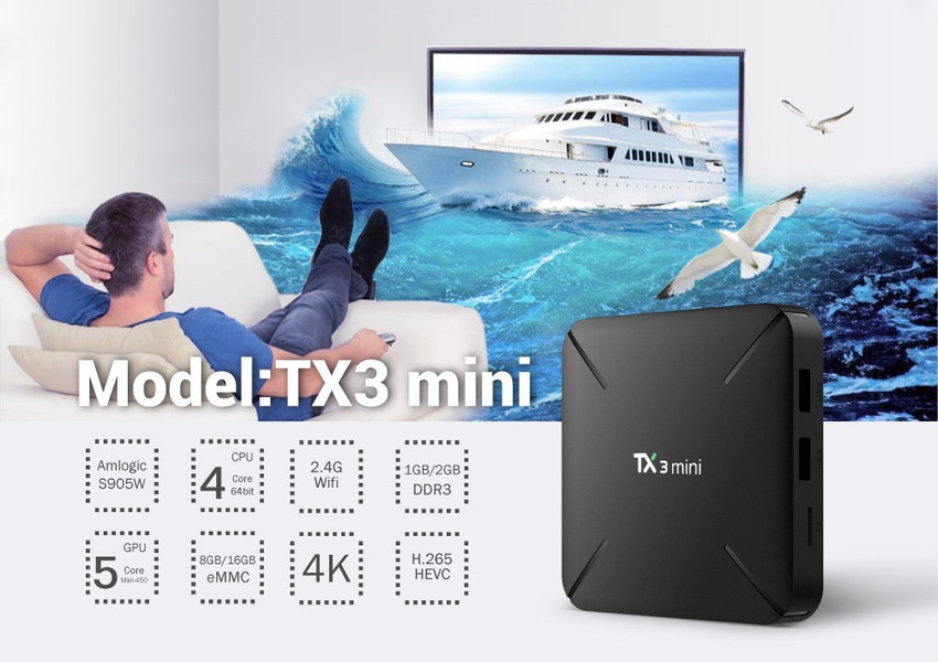 TANIX TX3 MINI Android 7.1 KODI 17.3 Amlogic S905W 4K TV Box 2GB/16GB WIFI  LAN 