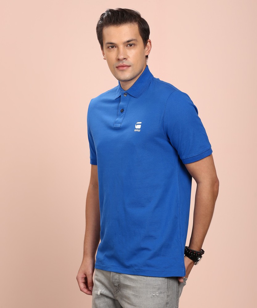G-Star RAW Men Polo Blue T-Shirt - Buy G-Star RAW Solid Men Polo Neck Blue T-Shirt Online at Best Prices India Flipkart.com