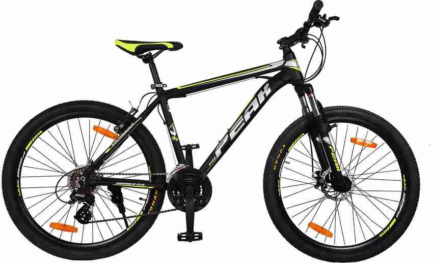 ATLAS Peak P100 Front Suspension Bike For Adults Black Neon