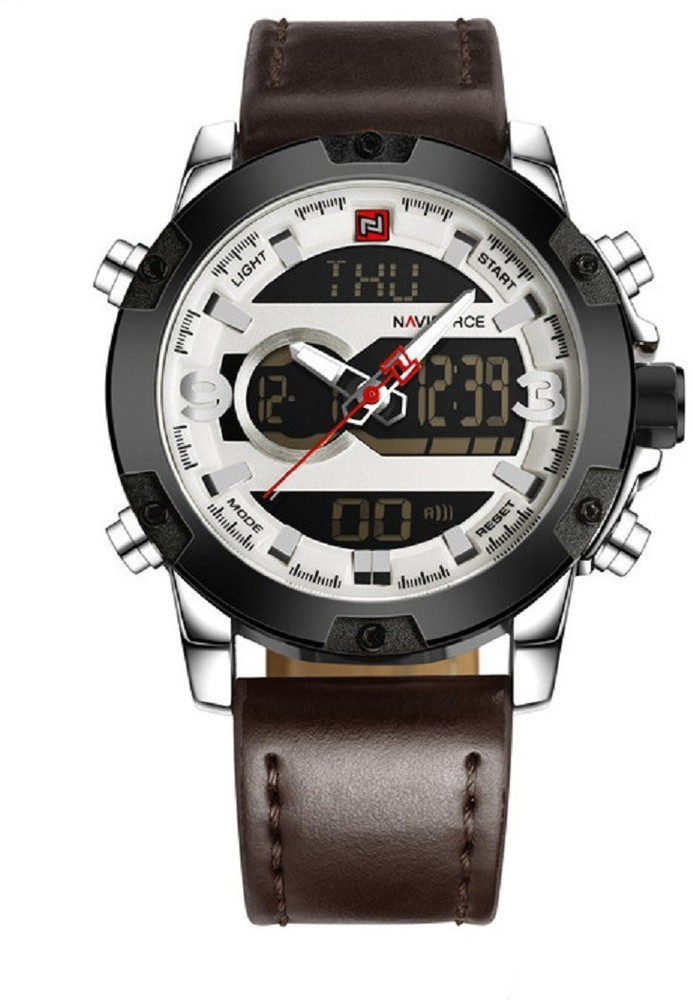 NAVIFORCE Formal Luxury Analog Digital Watch For Men Buy NAVIFORCE Formal Luxury Analog Digital Watch For Men 9097 White Brown Chronograph Online at Best Prices in India Flipkart