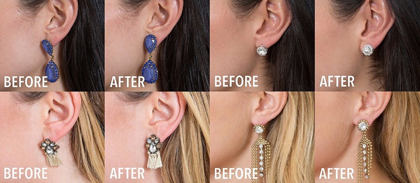 Women Earrings Back Lifter Gold Color Silver Color Copper Butterfly Heart  Love Earrings New Fashion Jewelry Accessories