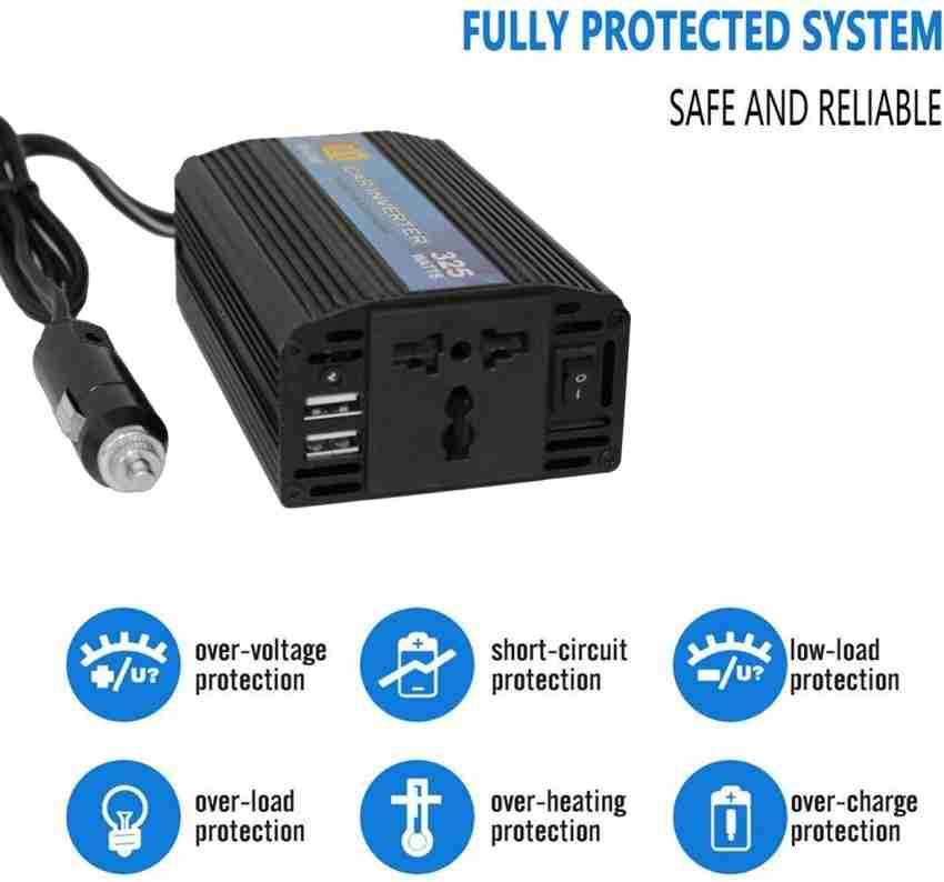 MX Car Inverter Power 325 Watts with Dual Usb Charger For Charging Mobile  Phones and Fan -Converts 12V DC to 220 AC MX2760 Car Inverter Price in  India - Buy MX Car Inverter Power 325 Watts with Dual Usb Charger For  Charging Mobile Phones and