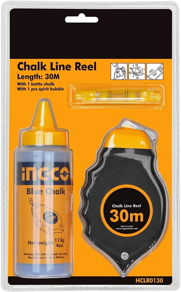 Tools Centre Industrial Chalk Line Reel Set 30Metre With 113g Blue Bottle  Chalk & Plastic Spirit Bubble Non-magnetic Line Level Price in India - Buy  Tools Centre Industrial Chalk Line Reel Set