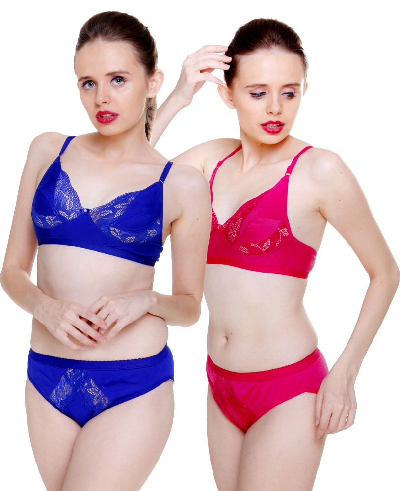 Buy Arousy-Net Bra Panty Set Lingerie Set Full Coverage Non-Padded