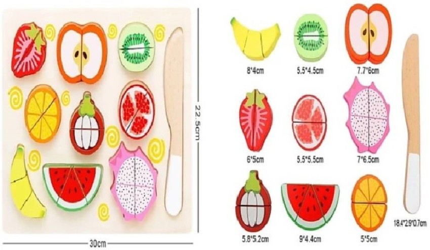 Wooden Magnetic Fruit and Vegetable cutting set