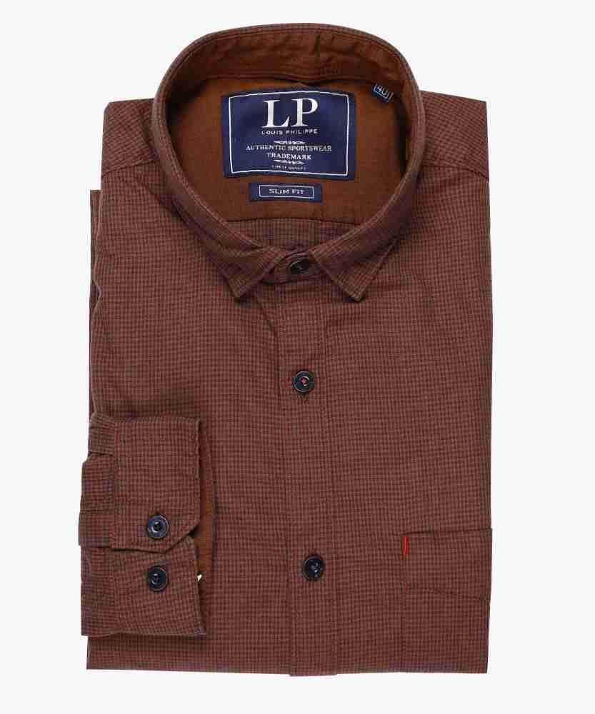 LP LOUIS PHILIPPE Men Checkered Casual Brown Shirt Buy LP LOUIS PHILIPPE Men Checkered Casual Brown Shirt Online at Best Prices in India Flipkart