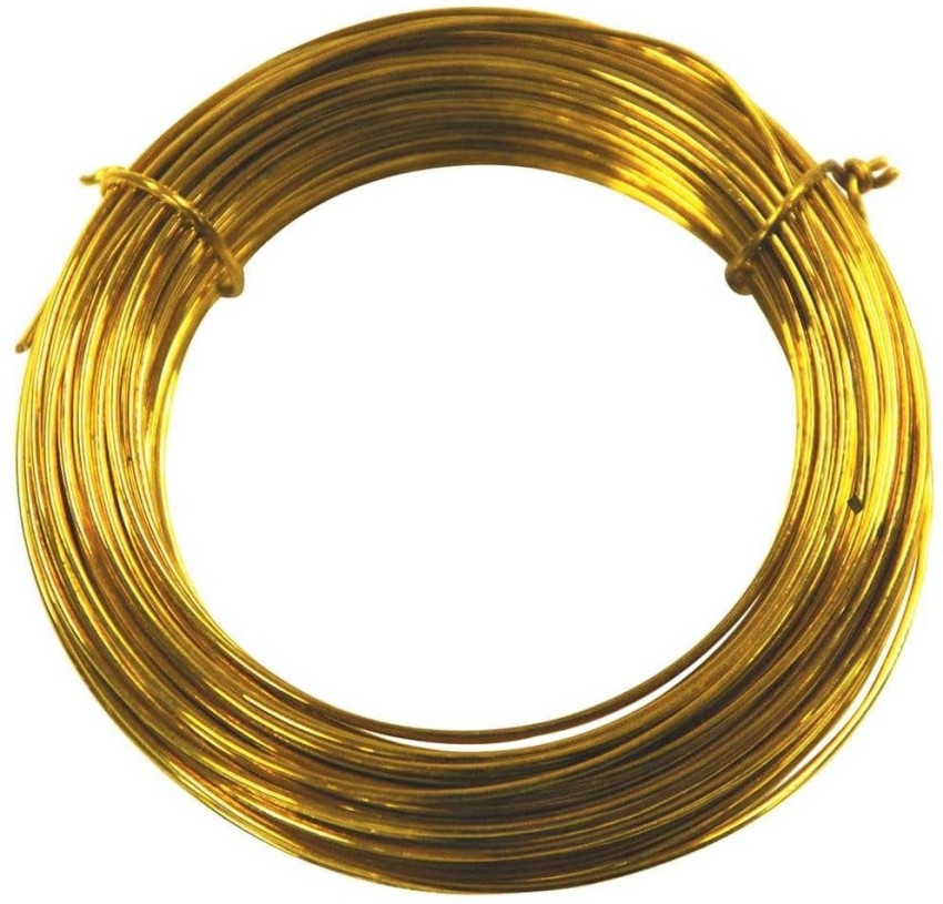 ART IFACT 10 Gauge - 1 Meter Brass Wire - (3.251 mm Diameter) - Golden Wire  for Jewellery - DIY Jewellery & Artistic - 10 Gauge - 1 Meter Brass Wire - (