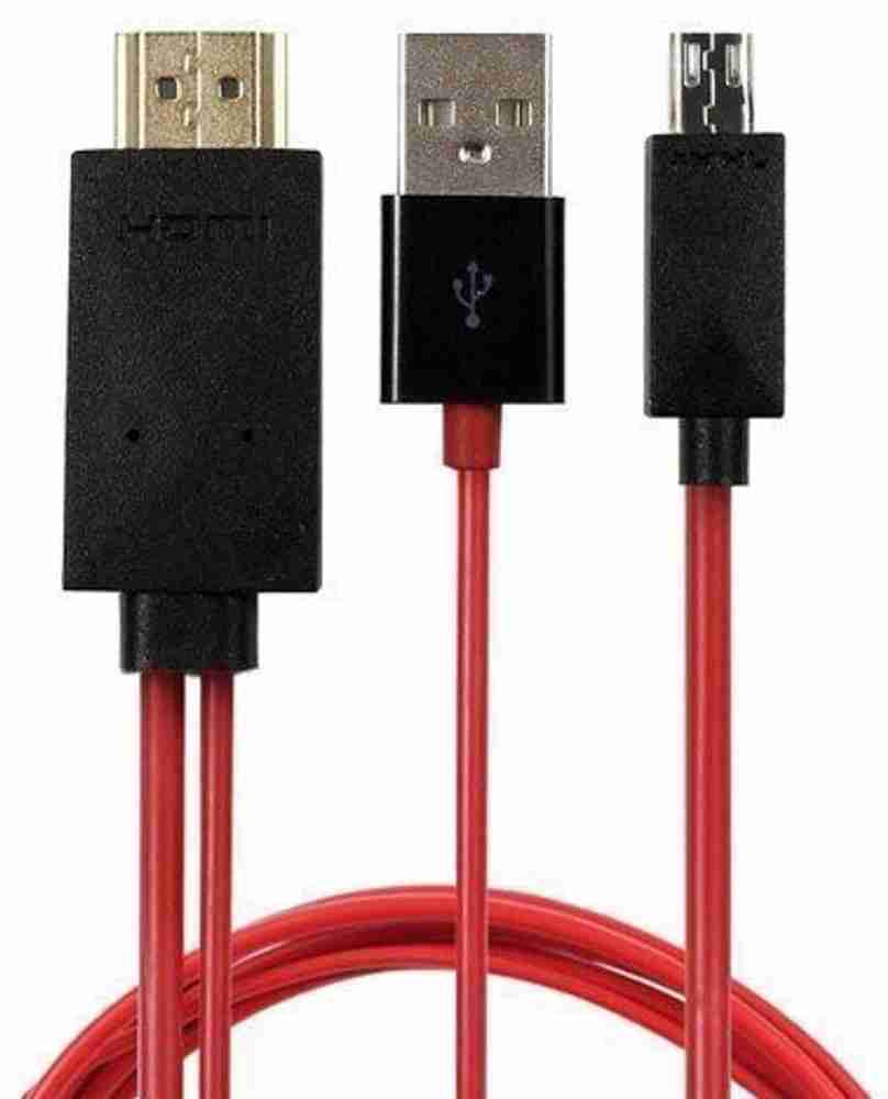Tobo HDMI Cable 2 m Mobile to Tv Cable Micro USB to HDMI Cable MHL