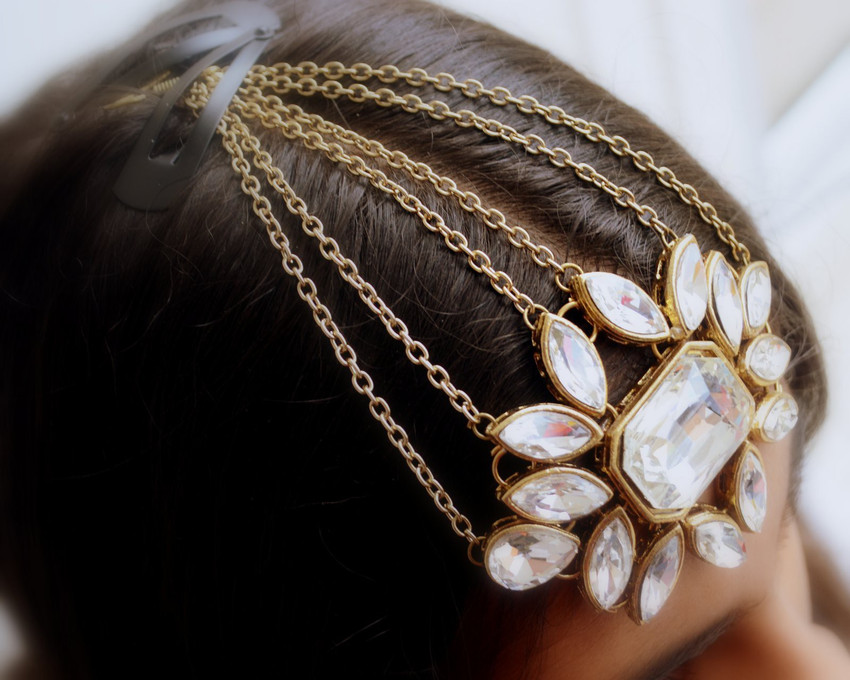 Pretty Ponytails Ethnic Kundan Passa Jhoomar Wedding Hair
