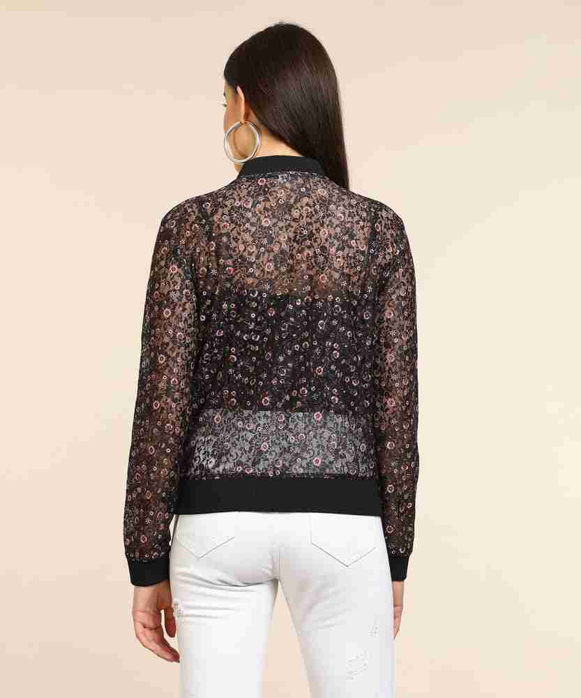 FOREVER 21 Full Sleeve Self Design Women Jacket Buy Black