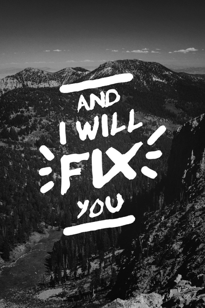 Fix You Type Coldplay  Wall Art Poster Fine Art Print - Quotes