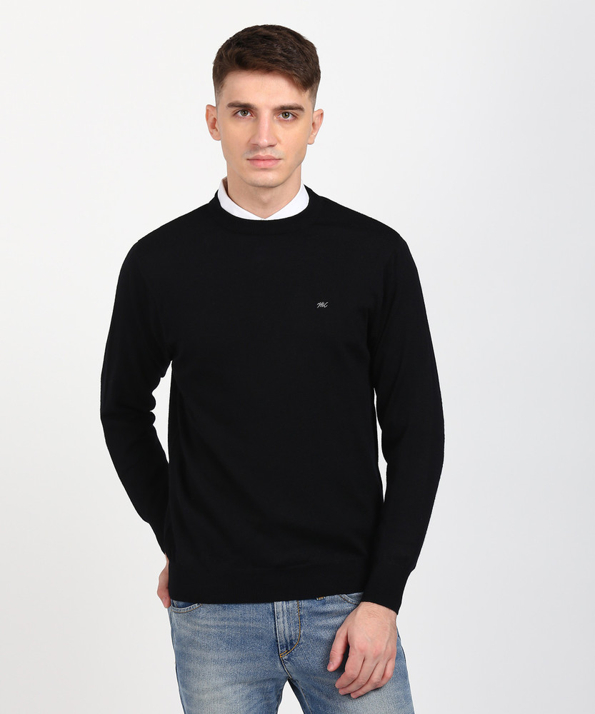 MONTE CARLO Solid Round Neck Formal Men Black Sweater Buy MONTE CARLO Solid Round Neck Formal Men Black Sweater Online at Best Prices in India Flipkart