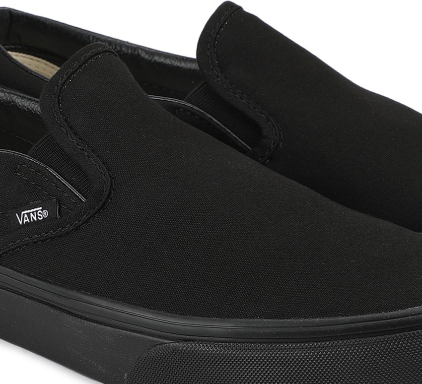 Vans shoes black slip hot sale on