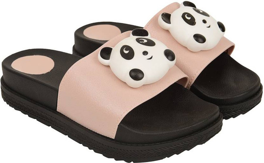 Ladies panda slippers clearance