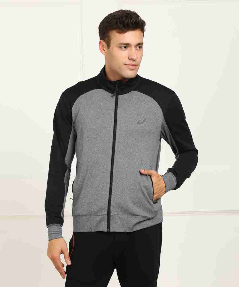 Asics Full Sleeve Solid Men Jacket Buy PERFORMANCE BLACK HEATHER