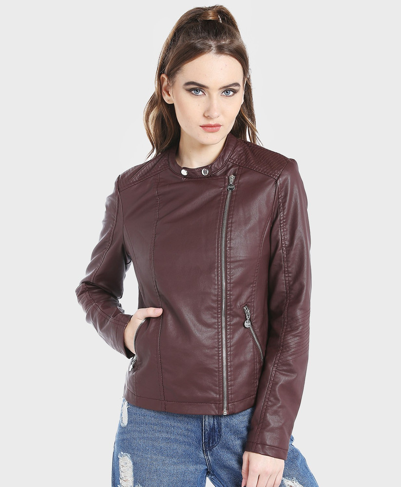 Flipkart leather jacket ladies online