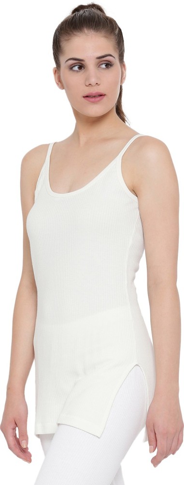 Buy Women Off White Solid Thermal Camisole Online in India - Monte