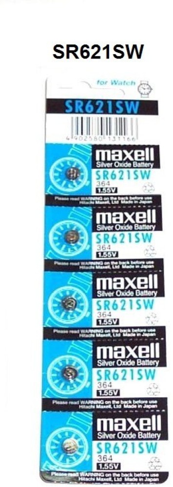 Maxell 364 SR621SW 1.55V Silver Oxide Watch Battery (2 Pack)
