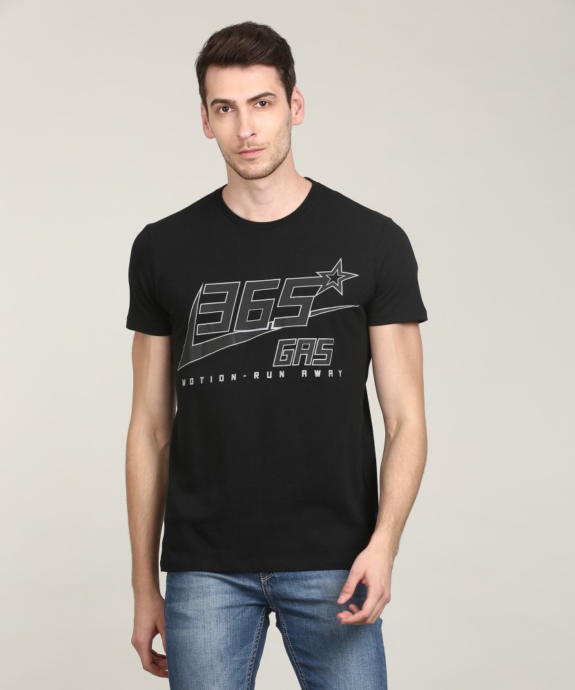 GAS Printed Men Round Neck Black T Shirt Buy GAS Printed Men