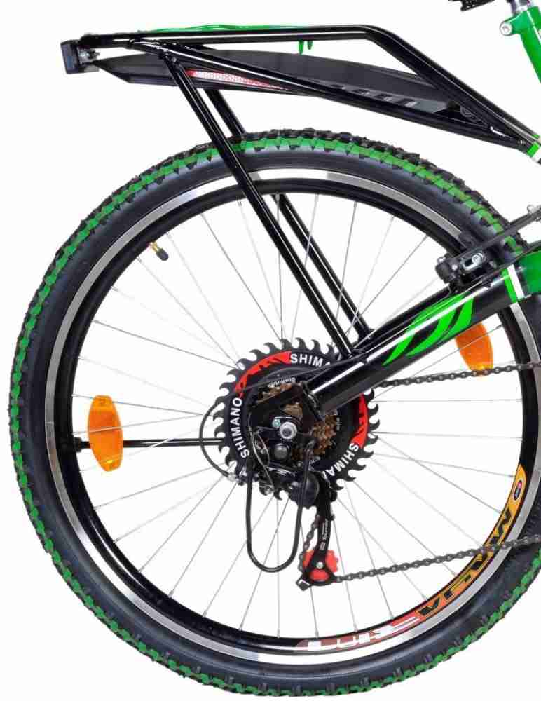 ATLAS Crest Dual Suspention Bike For Adults Black&Green 26 T