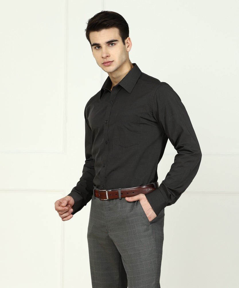 Cotton Dark Grey Shirt And Black Pant Size Large And Large