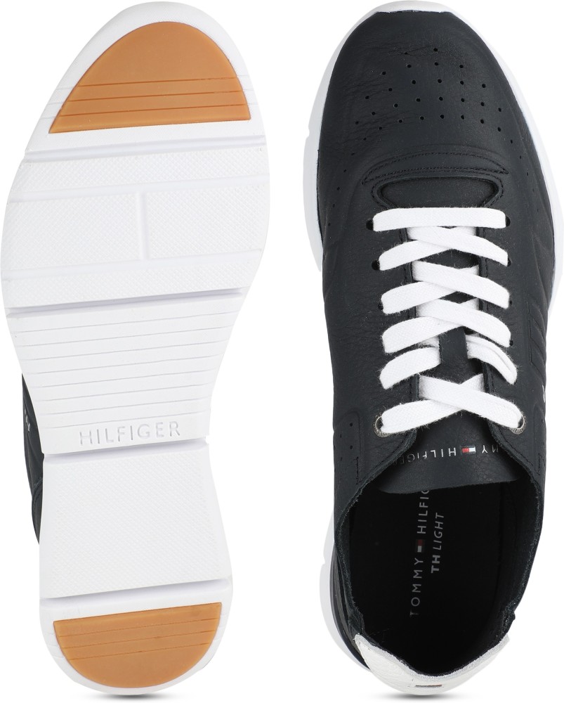 Tommy hilfiger unlined low deals cut leather sneaker