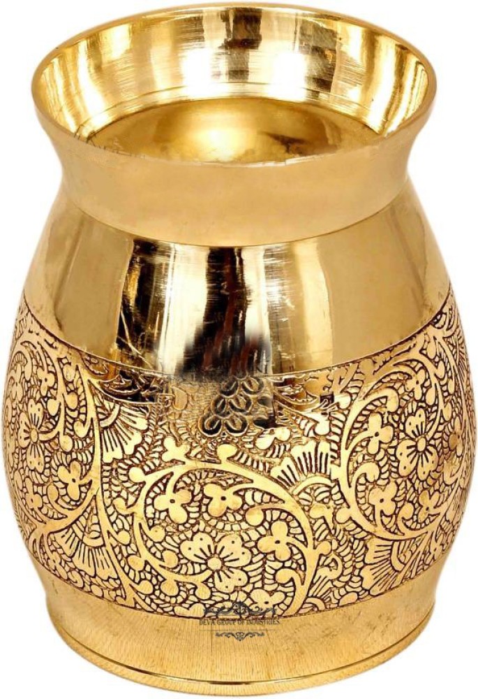 New Embossed Design & traditional pattern Brass Tumbler (Gold