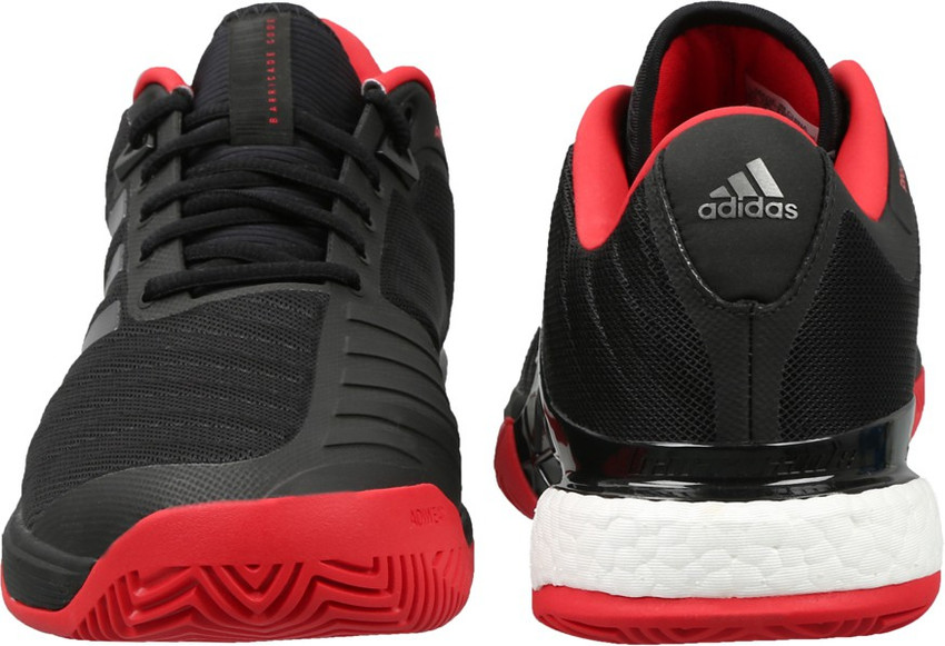 ADIDAS Barricade 2018 Boost Tennis Shoes For Men  Buy CBLACKNGTMETSCARLE  Color ADIDAS Barricade 2018 Boost Tennis Shoes For Men Online at Best Price   Shop Online for Footwears in India  Flipkartcom