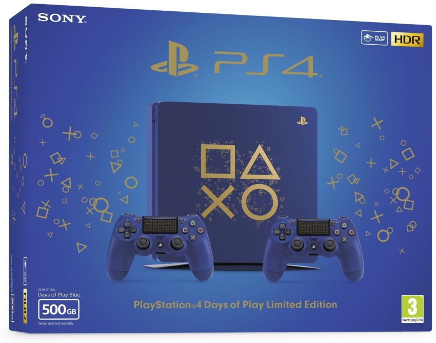 SONY PlayStation 4 (PS4) Days of Play Limited Edition 500 GB GB Price in  India - Buy SONY PlayStation 4 (PS4) Days of Play Limited Edition 500 GB GB  Blue Online - SONY : Flipkart.com