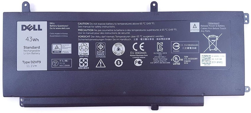 DELL Battery PXR51 4 Cell 43 WHr 3840 Inspiron 7547 3 Cell Laptop