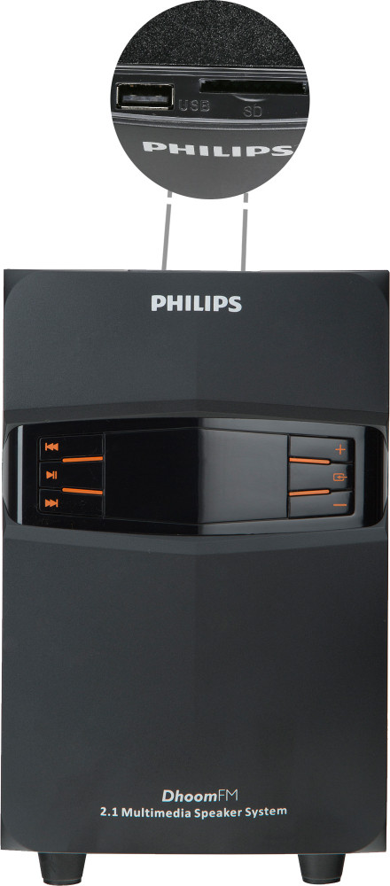 Philips dhoom fm 2.1 multimedia speaker system remote sale