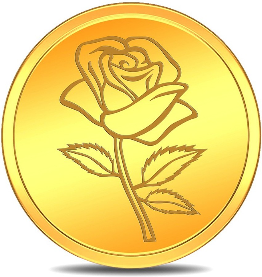 JewelTale 1 GRAM 999 24K GOLD COIN FLOWER DESIGN BY