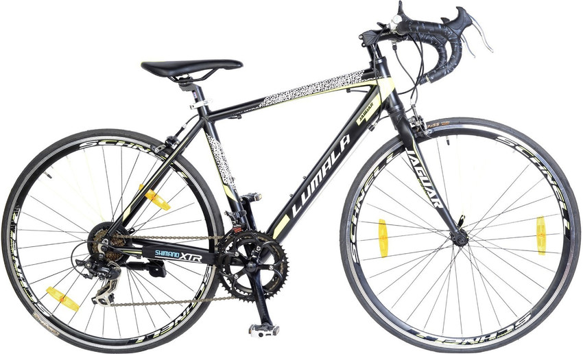 Lumala Jaguar 700C 14 Speed Bike For Adults Black Green 26 T