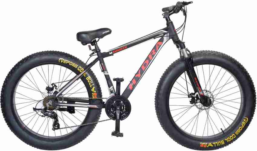 Hydra Mammoth Fat Bike With Disc Brake For Adults Black Red 26 T Mountain Cycle Price in India Buy Hydra Mammoth Fat Bike With Disc Brake For Adults Black Red 26 T Mountain