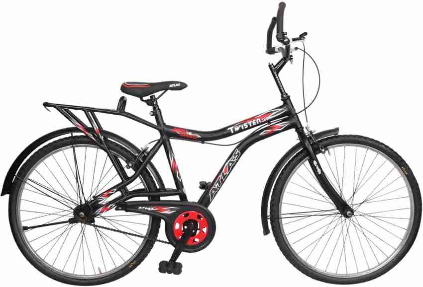 ATLAS Twister Deluxe Bike For Adults Matt Black Red 26 T Mountain Cycle Price in India Buy ATLAS Twister Deluxe Bike For Adults Matt Black Red 26 T Mountain Cycle online at Flipkart