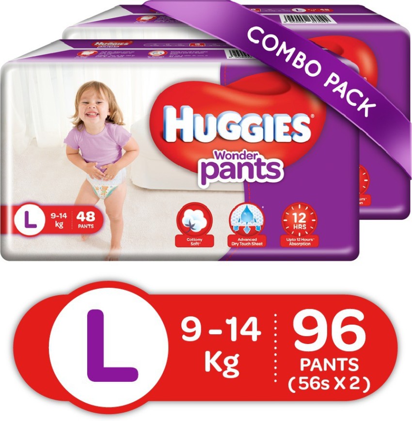 Huggies Wonder Pants Diapers Large Size Combo Pack of 2 84 Pieces Total  Online in India, Buy at Best Price from Firstcry.com - 8875609
